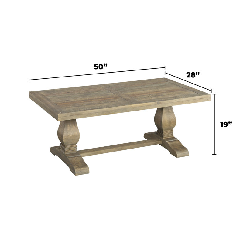 Foundstone™ Terence Solid Wood Pedestal Coffee Table & Reviews Wayfair
